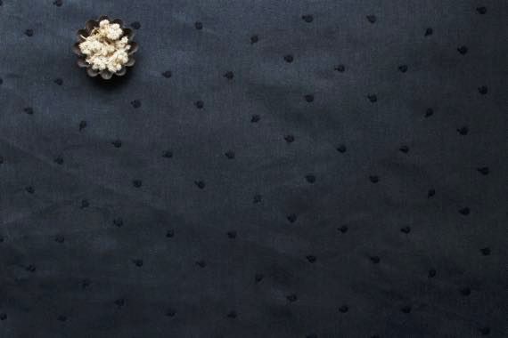 Jc刺繍ツイル小さな水玉 8mm ネイビー×ネイビー